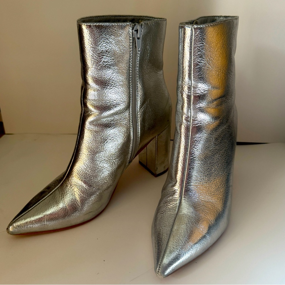 Silver Chrome High Heel Boots size 7.5/38